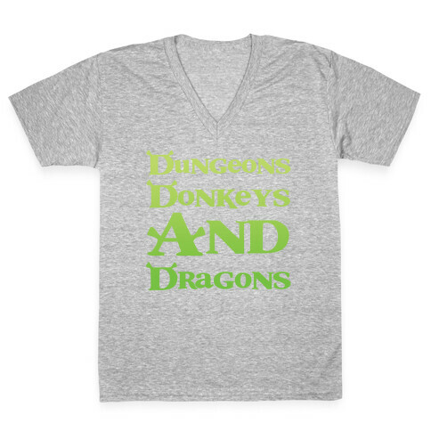 Dungeons, Donkeys and Dragons V-Neck Tee Shirt