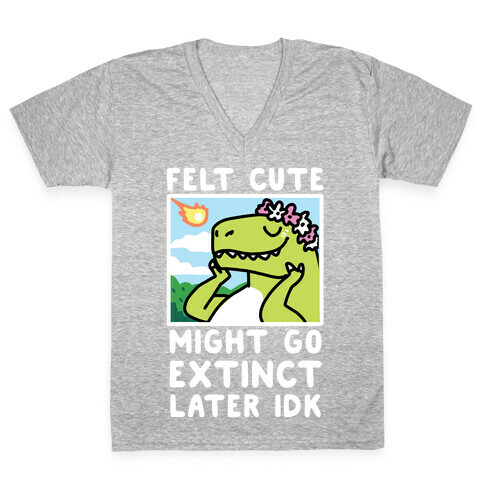 Felt Cute, Might Go Extinct Later IDK V-Neck Tee Shirt