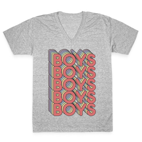 Boys Retro Rainbow  V-Neck Tee Shirt