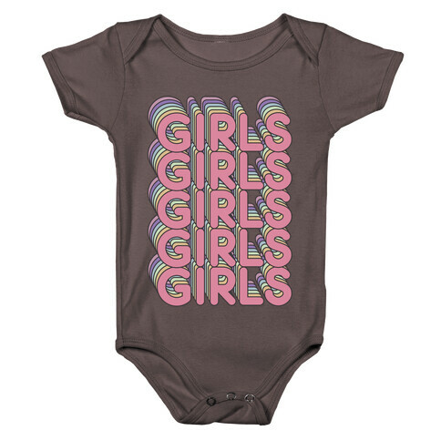 Girls Retro Rainbow Baby One-Piece