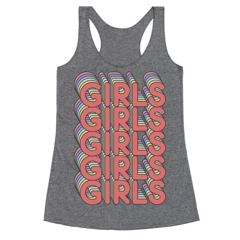 Girls Retro Rainbow Racerback Tank Top