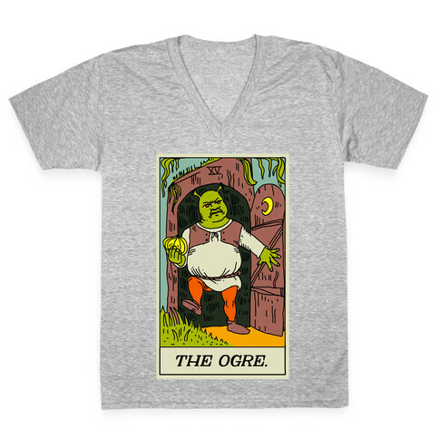 The Ogre Tarot Card V-Neck Tee Shirt