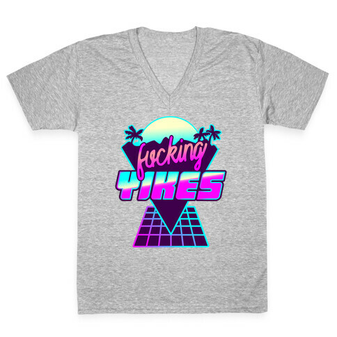 F***ing YIKES Retro Wave V-Neck Tee Shirt