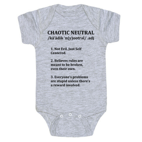 Chaotic Neutral Definition Baby One-Piece