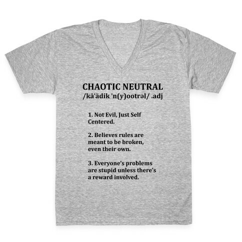 Chaotic Neutral Definition V-Neck Tee Shirt