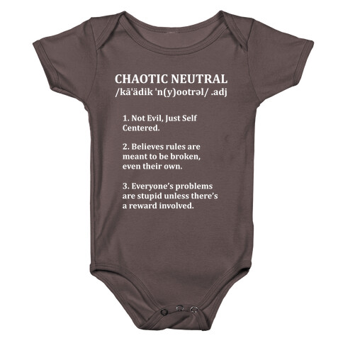 Chaotic Neutral Definition Baby One-Piece