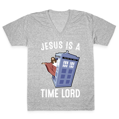 Jesus Is A Time Lord V-Neck Tee Shirt