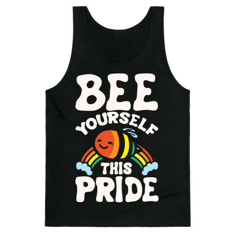 Bee Yourself This Pride White Print Tank Top