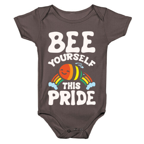 Bee Yourself This Pride White Print Baby One-Piece