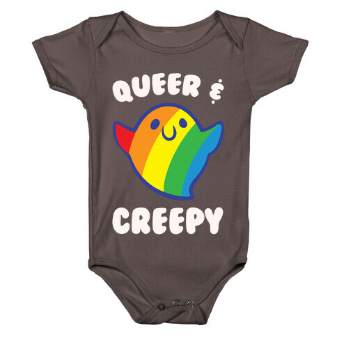 Queer & Creepy White Print Baby One-Piece