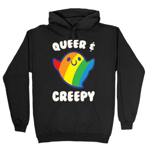 Queer & Creepy White Print Hooded Sweatshirt