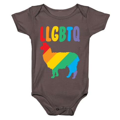 LLGBTQ Llama Parody White Print Baby One-Piece