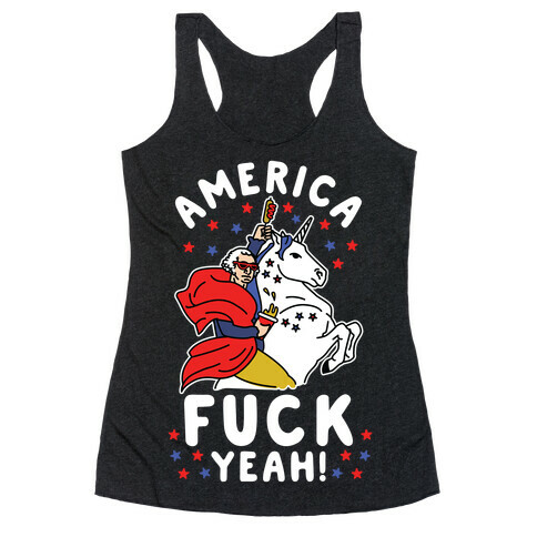 America F*** Yeah Washington Unicorn Racerback Tank Top