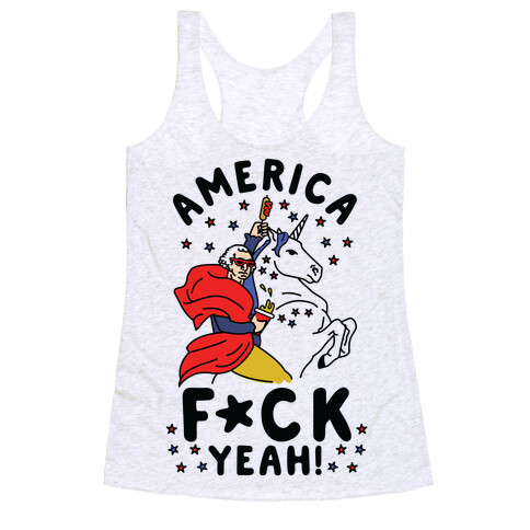 America F*ck Yeah Washington Unicorn Racerback Tank Top