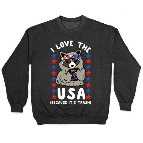 I Love USA Because It's Trash Racoon Pullover