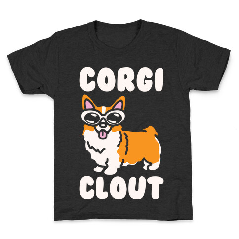 Corgi Clout White Print Kids T-Shirt