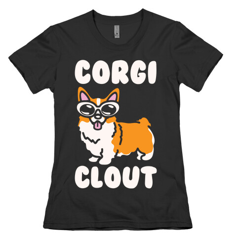 Corgi Clout White Print Womens T-Shirt