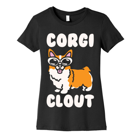 Corgi Clout White Print Womens T-Shirt