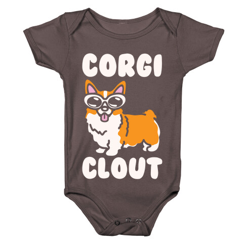 Corgi Clout White Print Baby One-Piece