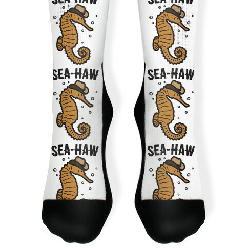 Sea Haw Seahorse Cowboy  Sock