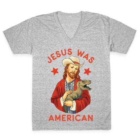 Jesus Was American V-Neck Tee Shirt