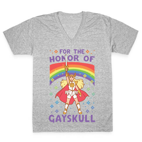 For the Honor of Gayskull V-Neck Tee Shirt