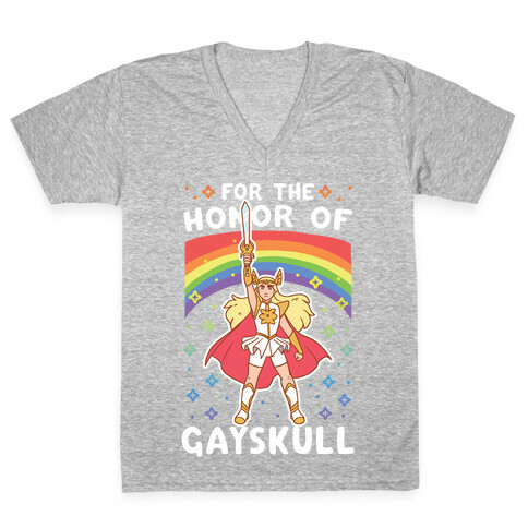 For the Honor of Gayskull V-Neck Tee Shirt