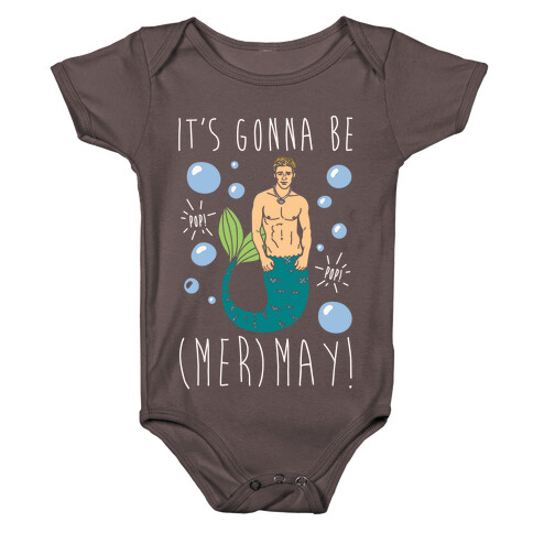 It's Gonna Be (Mer)May Parody White Print Baby One-Piece