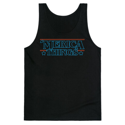 'Merica Things Parody White Print Tank Top