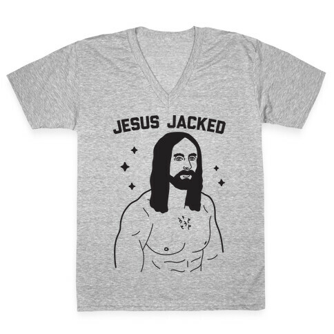 Jesus Jacked V-Neck Tee Shirt