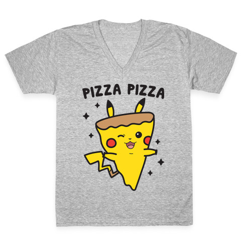 Pizza Pizza Pikachu Parody V-Neck Tee Shirt