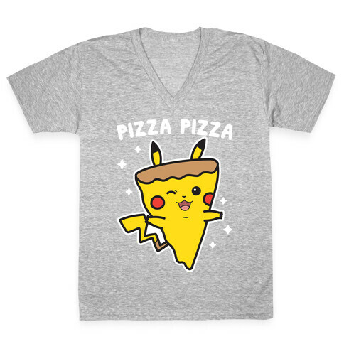 Pizza Pizza Pikachu Parody V-Neck Tee Shirt