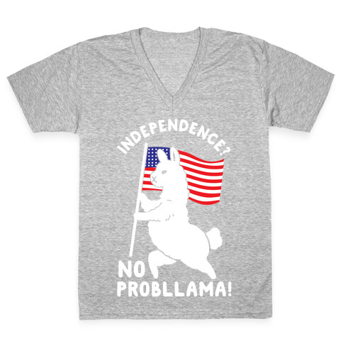 Independence? No Probllama V-Neck Tee Shirt