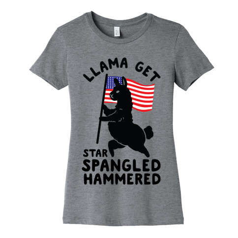 Llama Get Star Spangled Hammered Womens T-Shirt