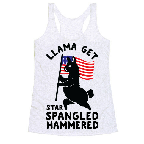 Llama Get Star Spangled Hammered Racerback Tank Top