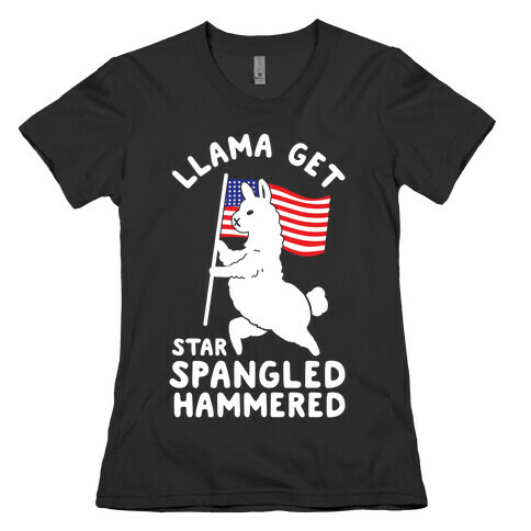 Llama Get Star Spangled Hammered Womens T-Shirt