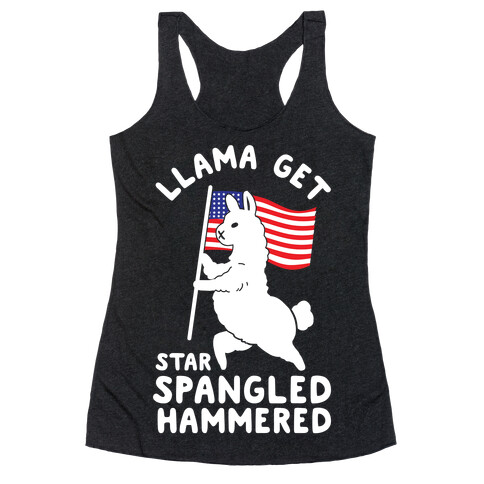 Llama Get Star Spangled Hammered Racerback Tank Top