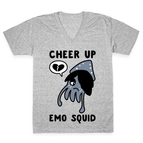 Cheer Up, Emo Squid V-Neck Tee Shirt