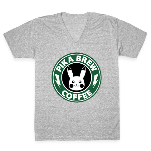 Pika Brew Coffee V-Neck Tee Shirt