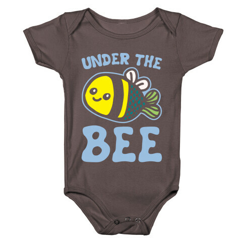 Under The Bee Parody White Print Baby One-Piece