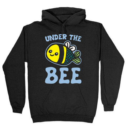 Under The Bee Parody White Print Hooded Sweatshirt