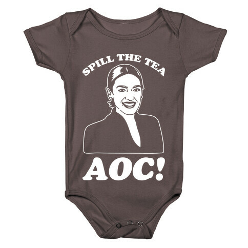 Spill The Tea AOC White Print Baby One-Piece