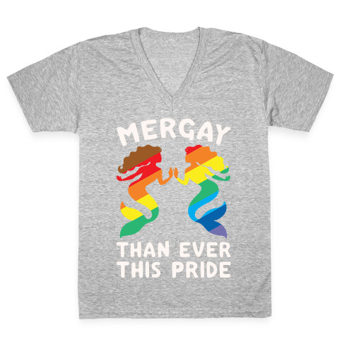 Mergay Than Ever This Pride White Print V-Neck Tee Shirt