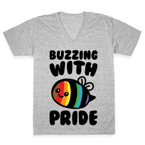 Buzzing With Pride  V-Neck Tee Shirt