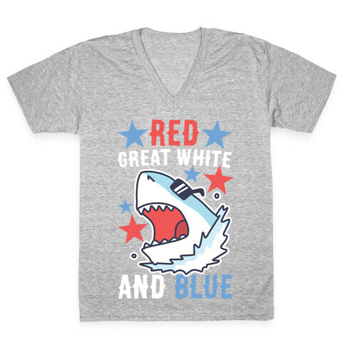 Red, Great White and Blue V-Neck Tee Shirt