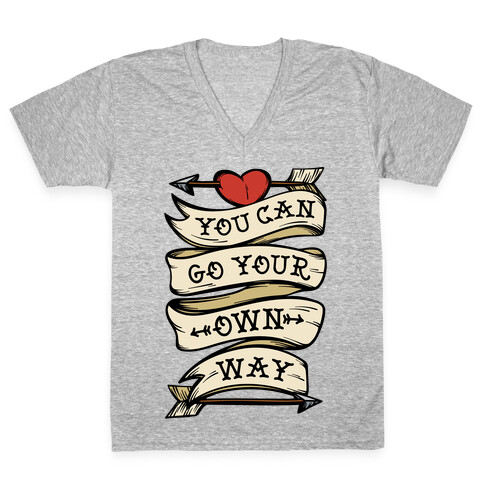 You Can Go Your Own Way Wanderlust V-Neck Tee Shirt