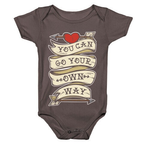 You Can Go Your Own Way Wanderlust White Print Baby One-Piece