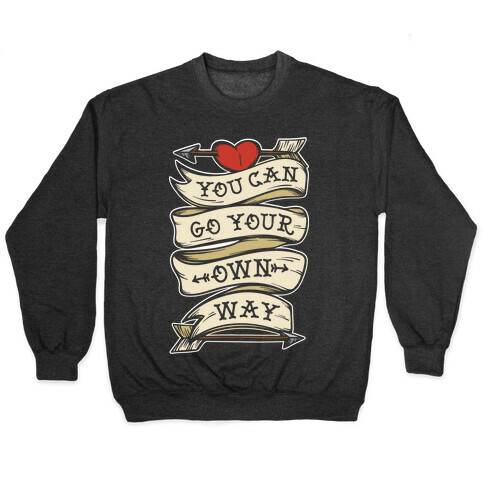 You Can Go Your Own Way Wanderlust White Print Pullover