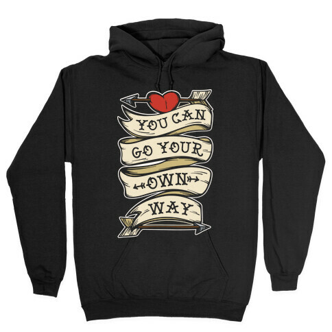 You Can Go Your Own Way Wanderlust White Print Hooded Sweatshirt