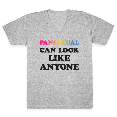 Pansexual Can Look Like Anyone V-Neck Tee Shirt